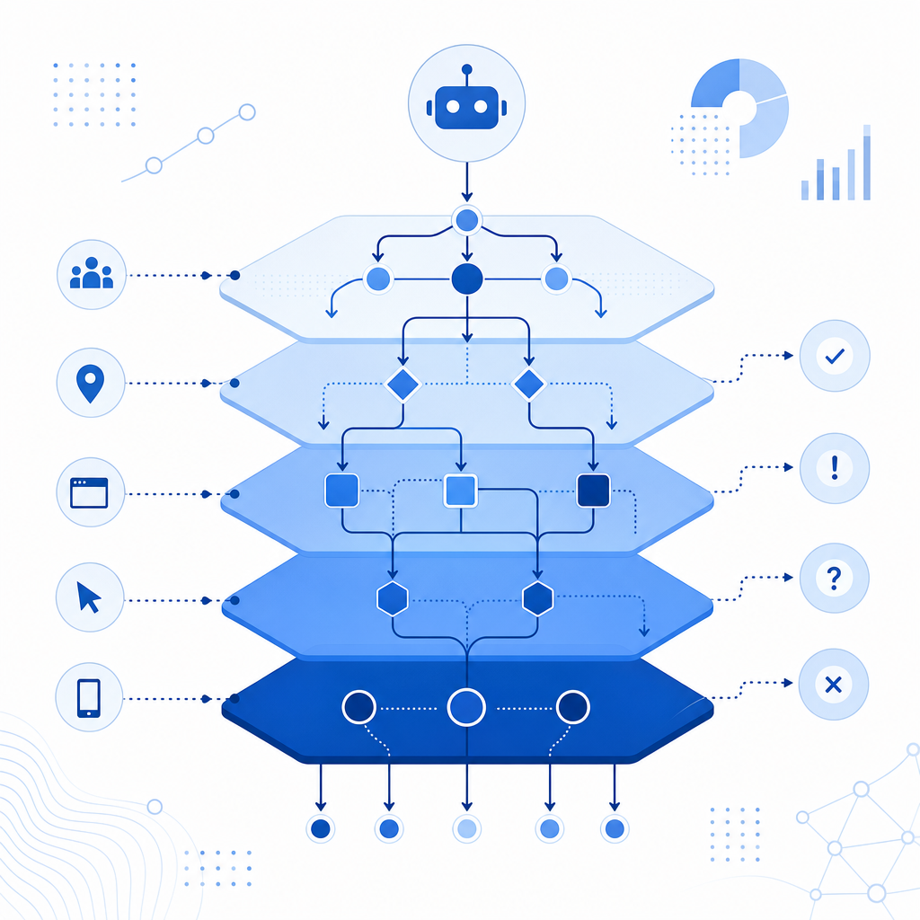 abstract flowchart depicting layered bot detection methods
