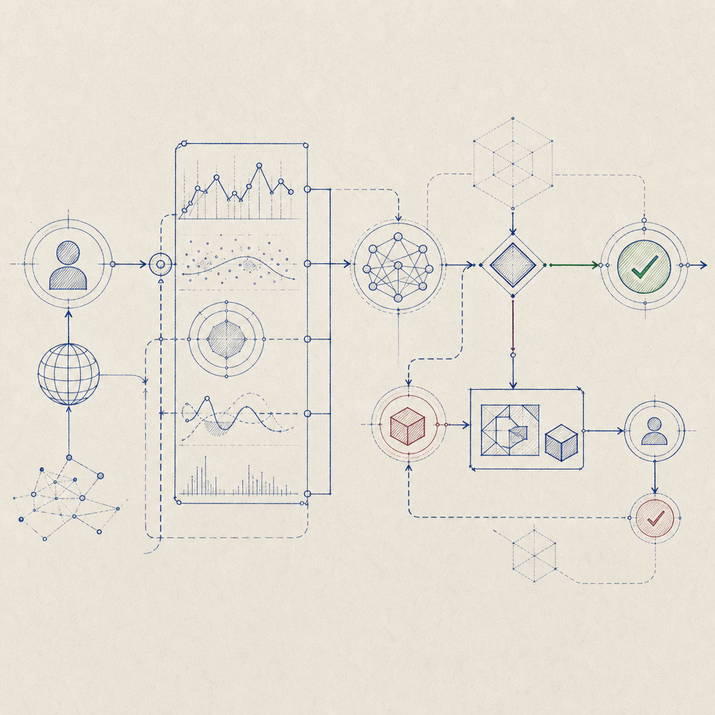 abstract flow of bot detection steps incorporating behavioral analysis and chall