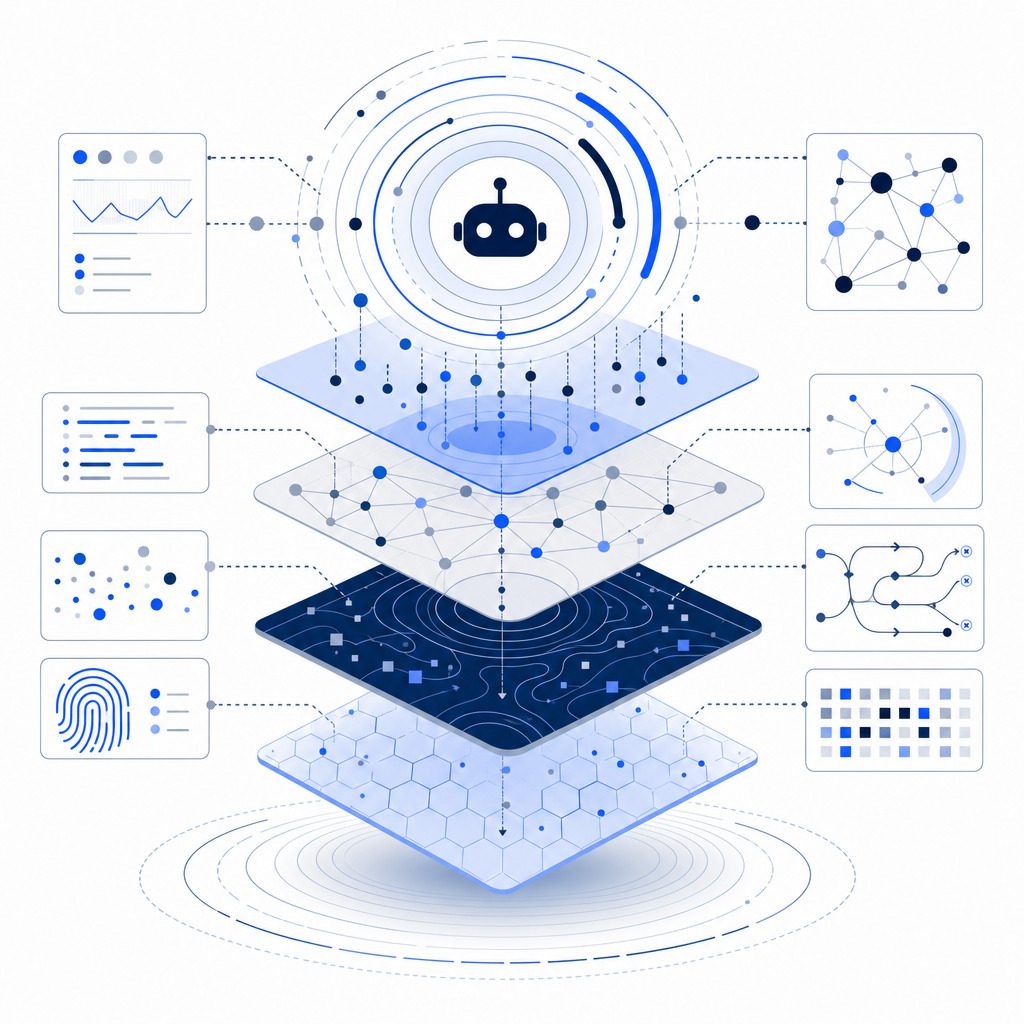 abstract diagram of multi-layered bot detection techniques
