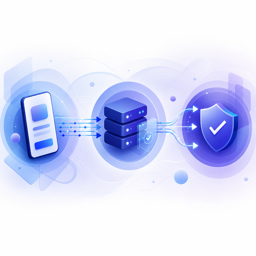 flowchart illustrating interaction between client SDK, server validation, and ch
