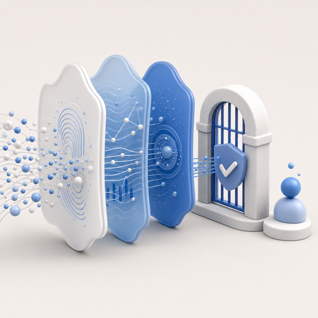 layered security approach with behavioral analysis and challenge-response