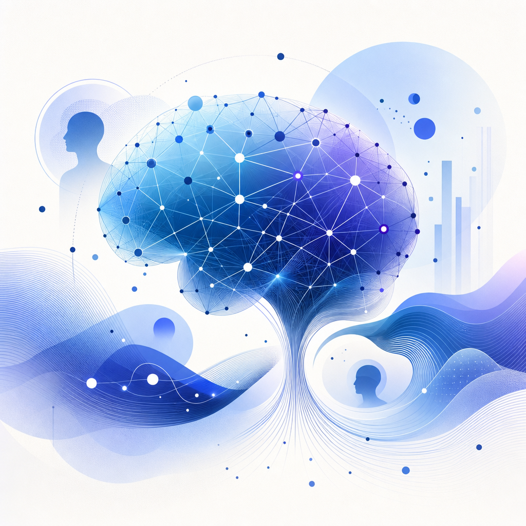 abstract AI brain with network nodes representing behavioral data analysis