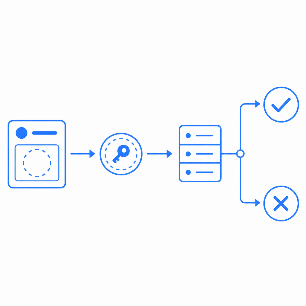abstract sequence diagram showing client widget, pass token flow, and server val