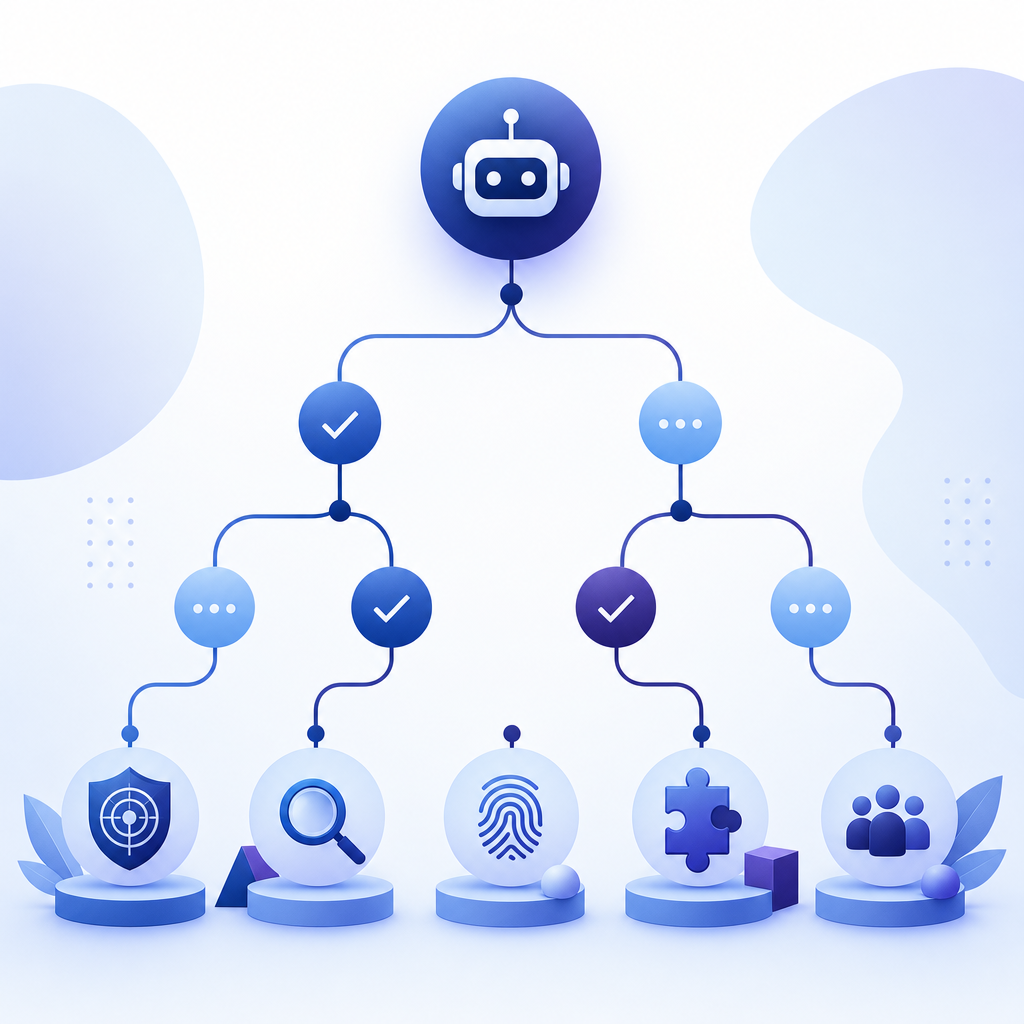 abstract decision tree comparing free bot detection options