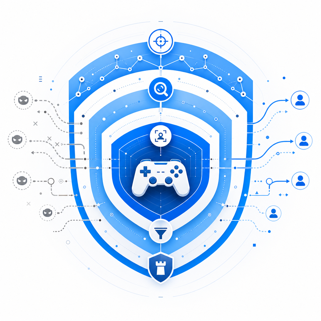 diagram showing layered bot defense strategy in gaming