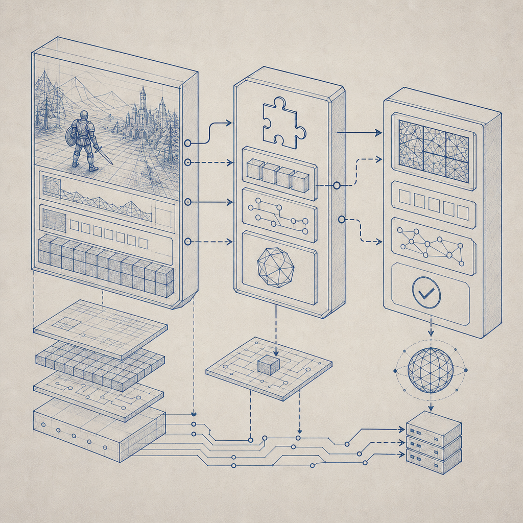 schematic showing game client, plugin, CAPTCHA integration flow