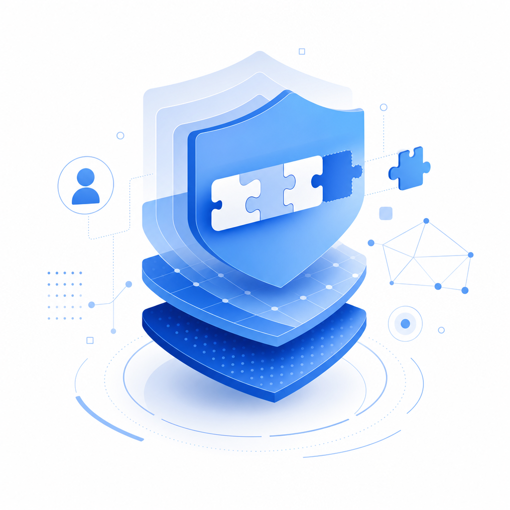 abstract concept of captcha security layers
