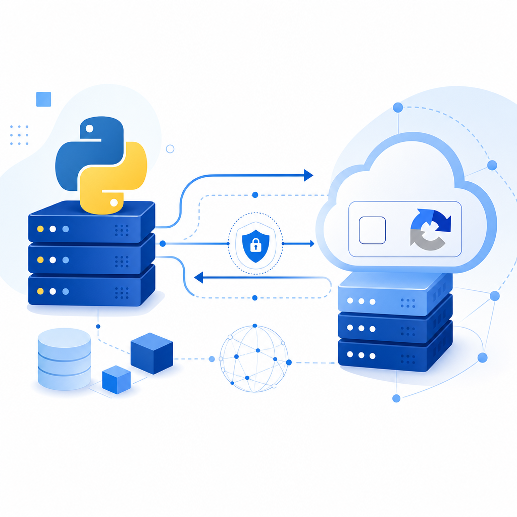 schematic showing Python backend communicating with CAPTCHA service API