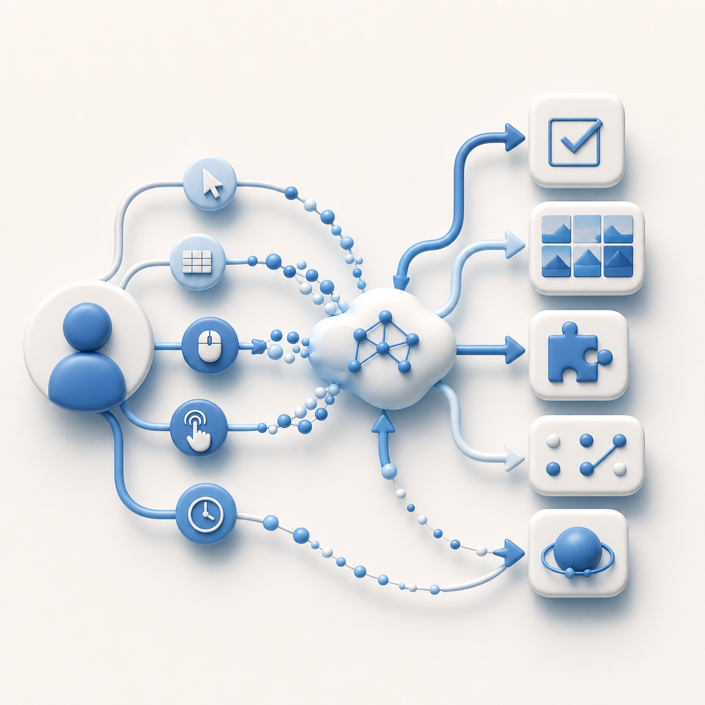 diagram illustrating interactions between user behaviors and CAPTCHA challenges