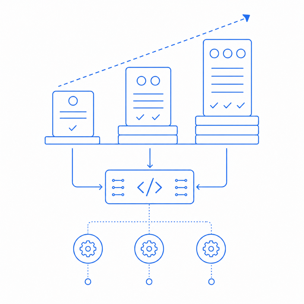 diagram illustrating scalable pricing tiers and SDK usage