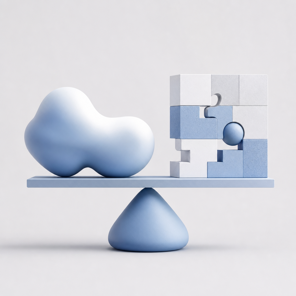 abstract conceptual illustration of user experience balance with captcha challen