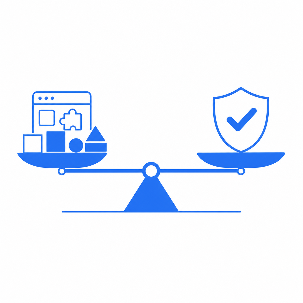 diagram illustrating balance between user friction and security in captcha check