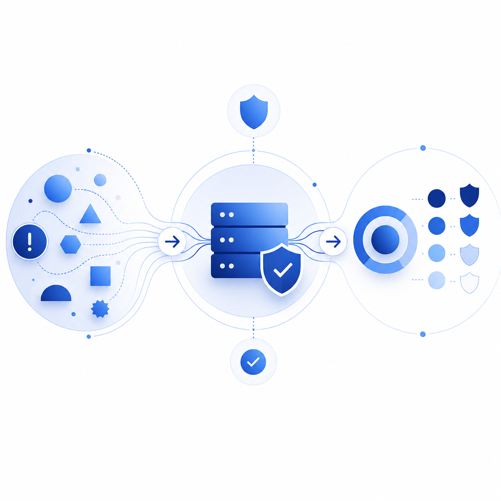 abstract flow diagram of client challenge, server validation, and risk scoring