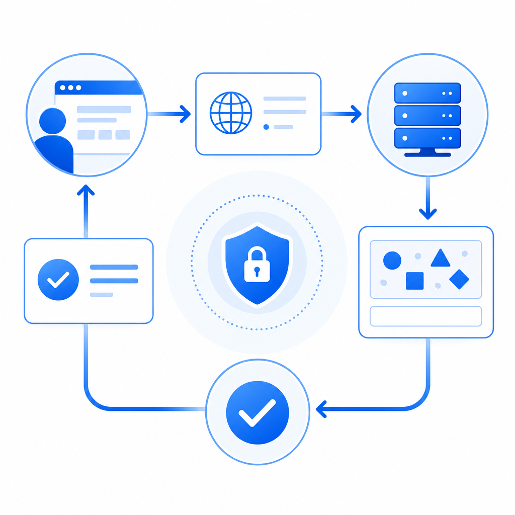flowchart illustrating request/response cycle of captcha validation