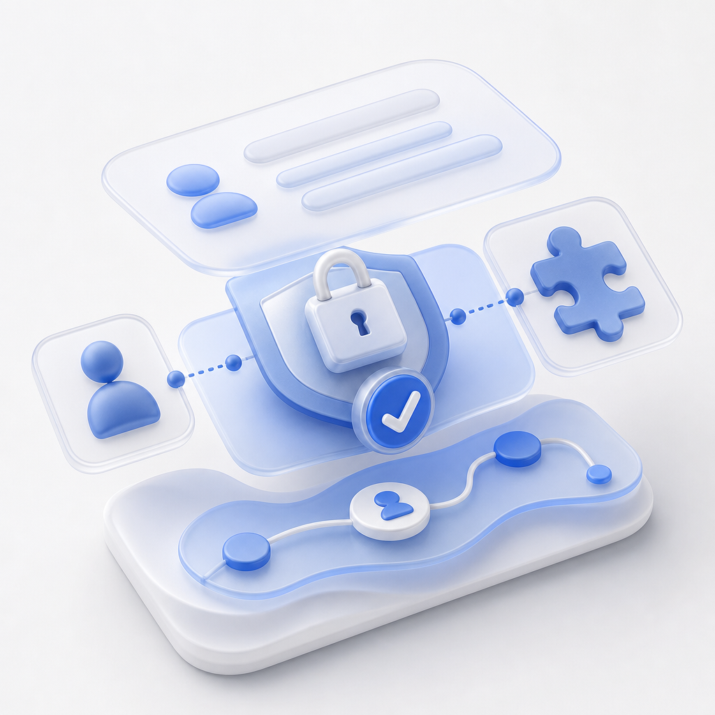 conceptual visualization of captcha integration and user experience layers