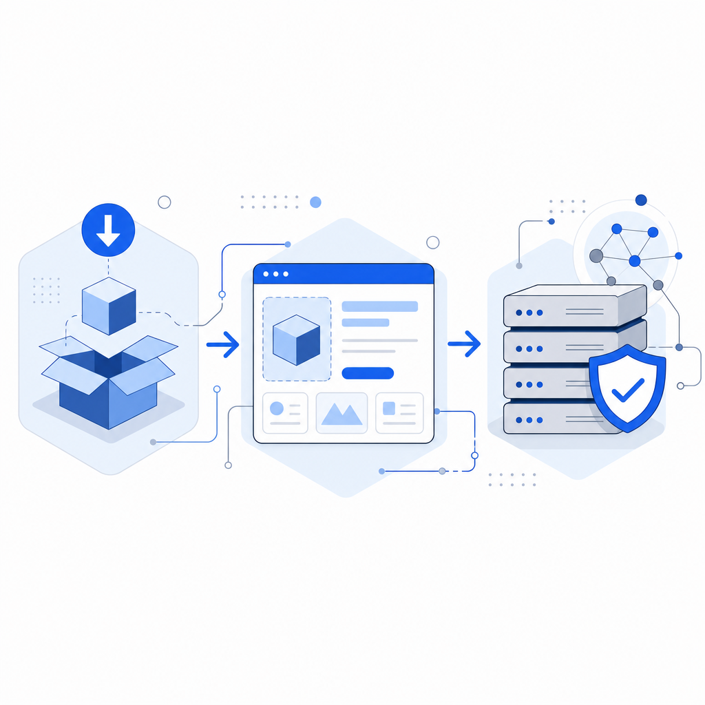 diagram showing flow from SDK download to front-end integration to server valida