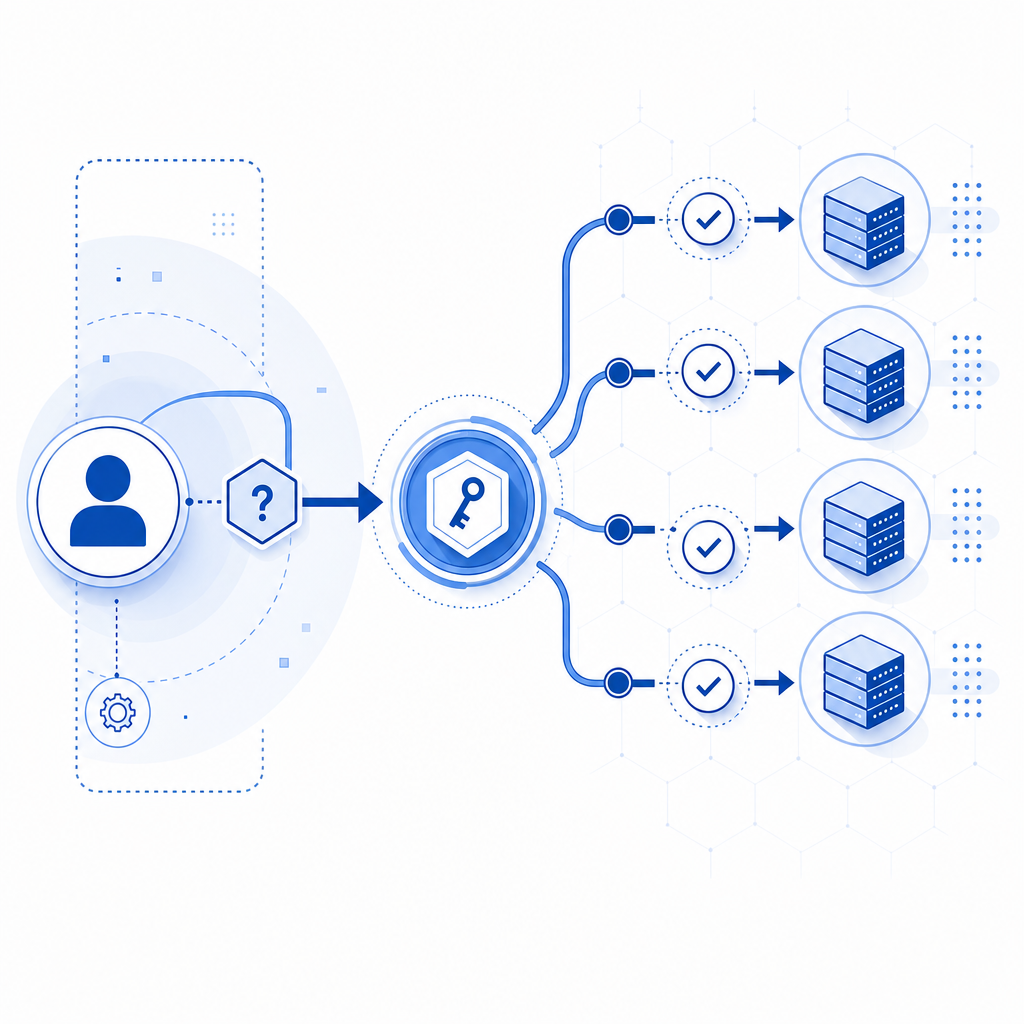 abstract flow diagram showing client challenge, token, and server validation che