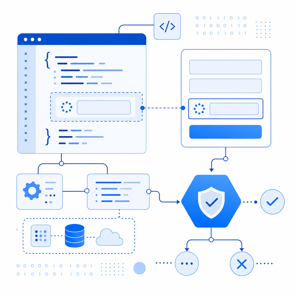 schematic code snippet showing captcha field integration workflow