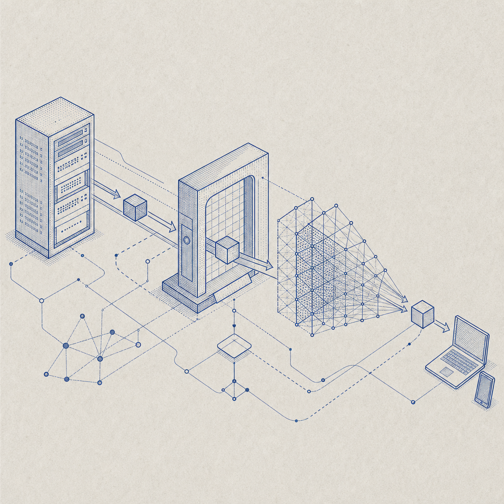 abstract server-client token exchange with validation checkpoint and risk filter