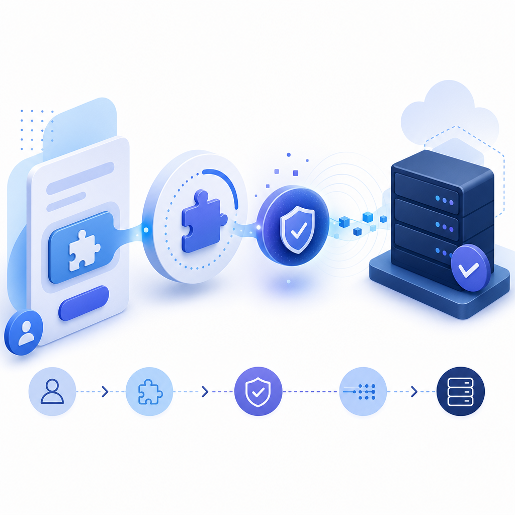 diagram illustrating CaptchaLa flutter integration flow (UI -> token -> server v