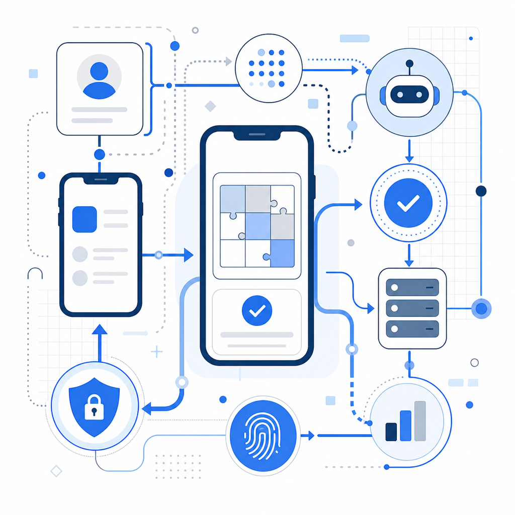 abstract flow of captcha integration in mobile apps