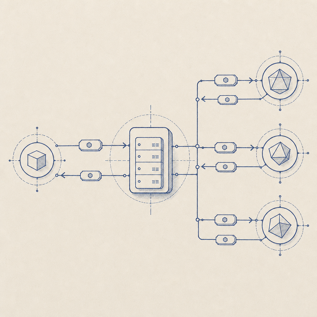 schematic of token exchange between client, server, and validation APIs