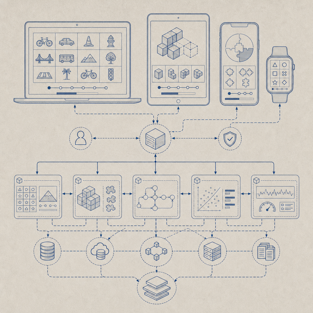 schematic diagram of multi-platform captcha game integration