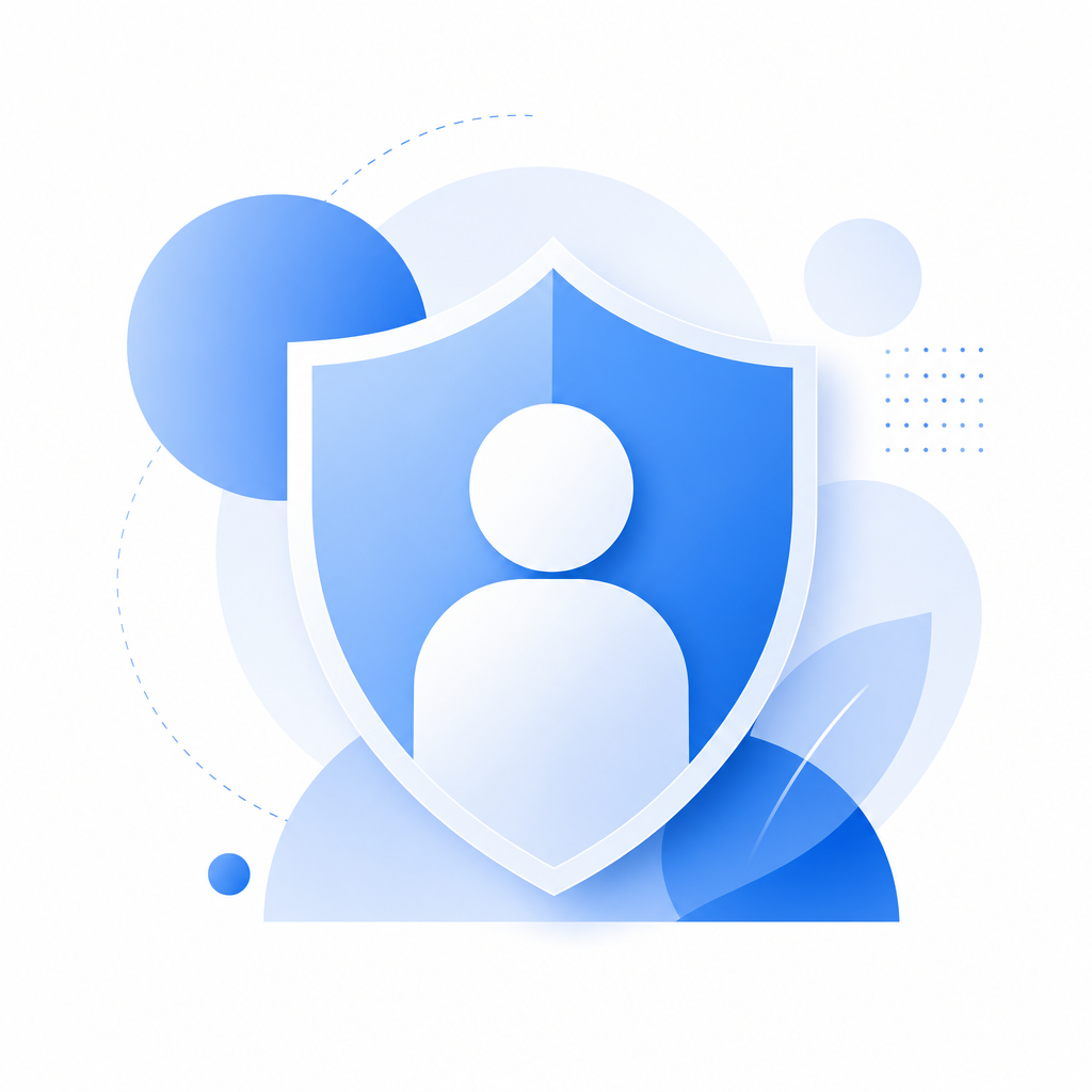 minimalist iconography representing user trust and security shield