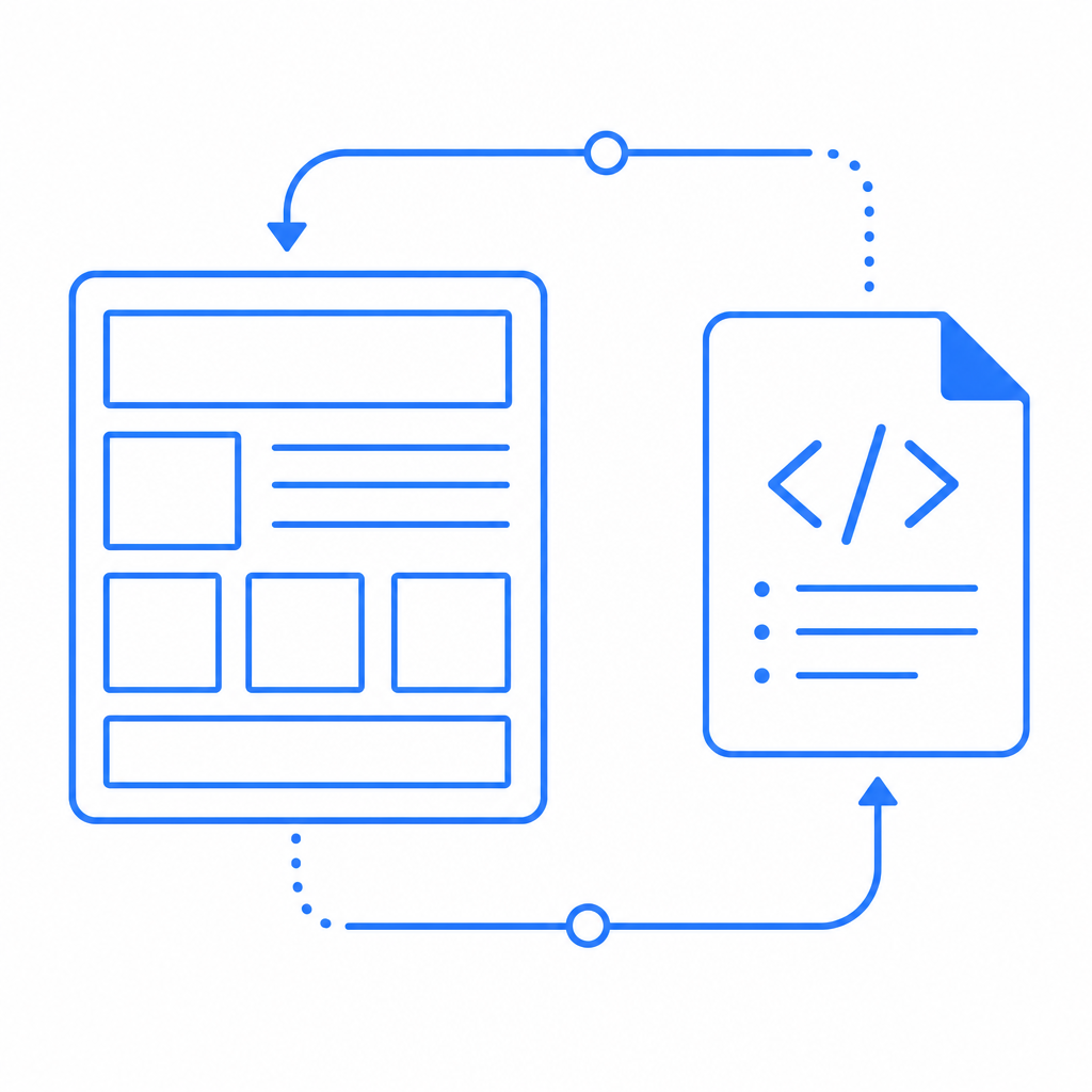 abstract diagram of html container and script working together