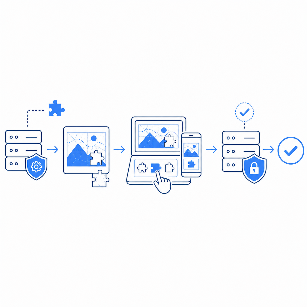 visual diagram of captcha image challenge generation and verification flow