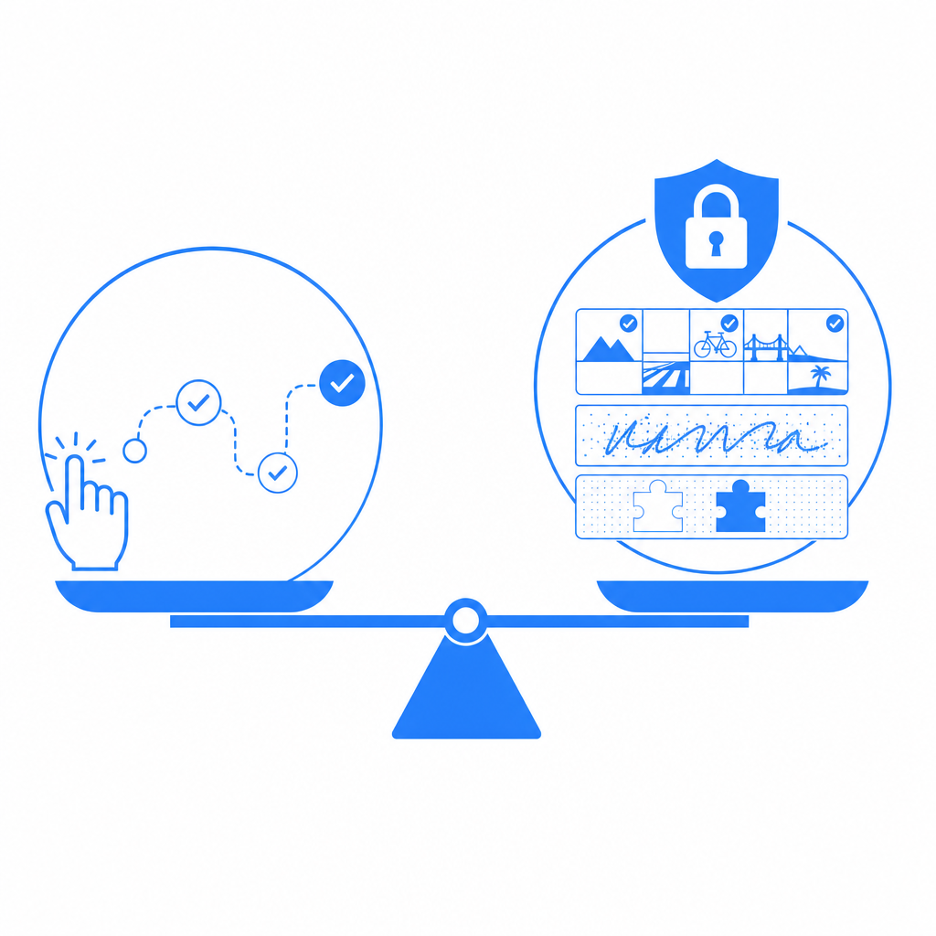 comparison of user experience vs security trade-off in captcha images