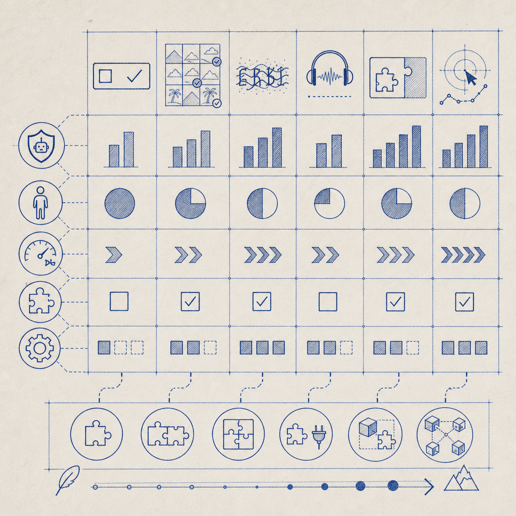 comparison chart of captcha features and integration ease