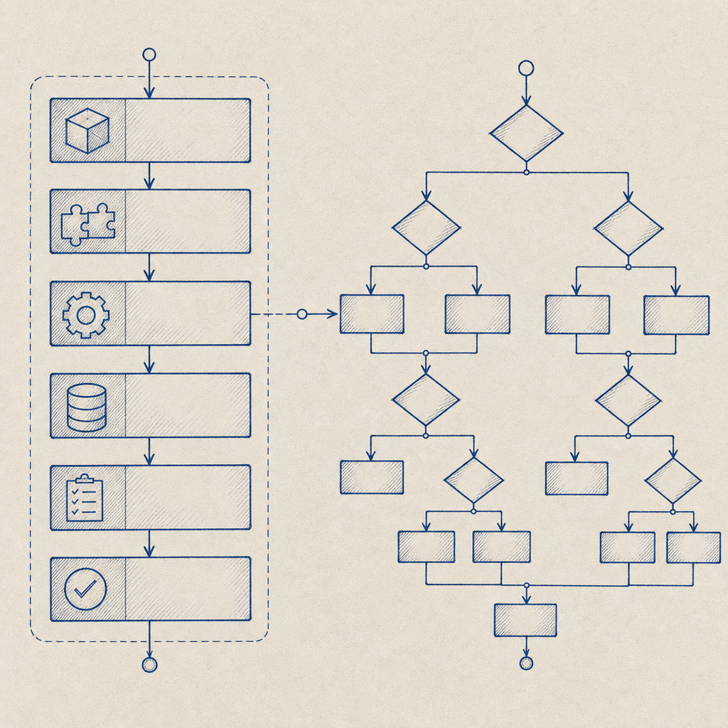flowchart showing integration steps and troubleshooting decision tree