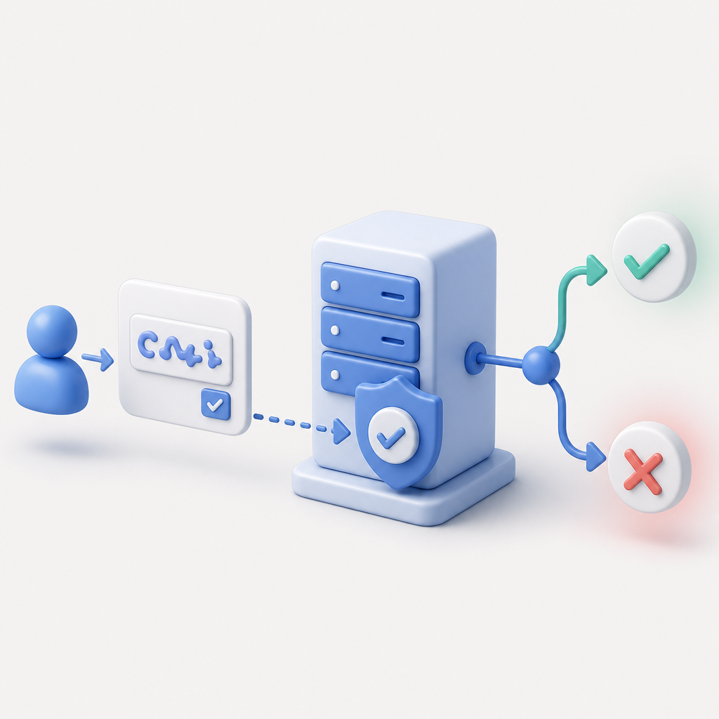 diagram of server-side captcha validation workflow