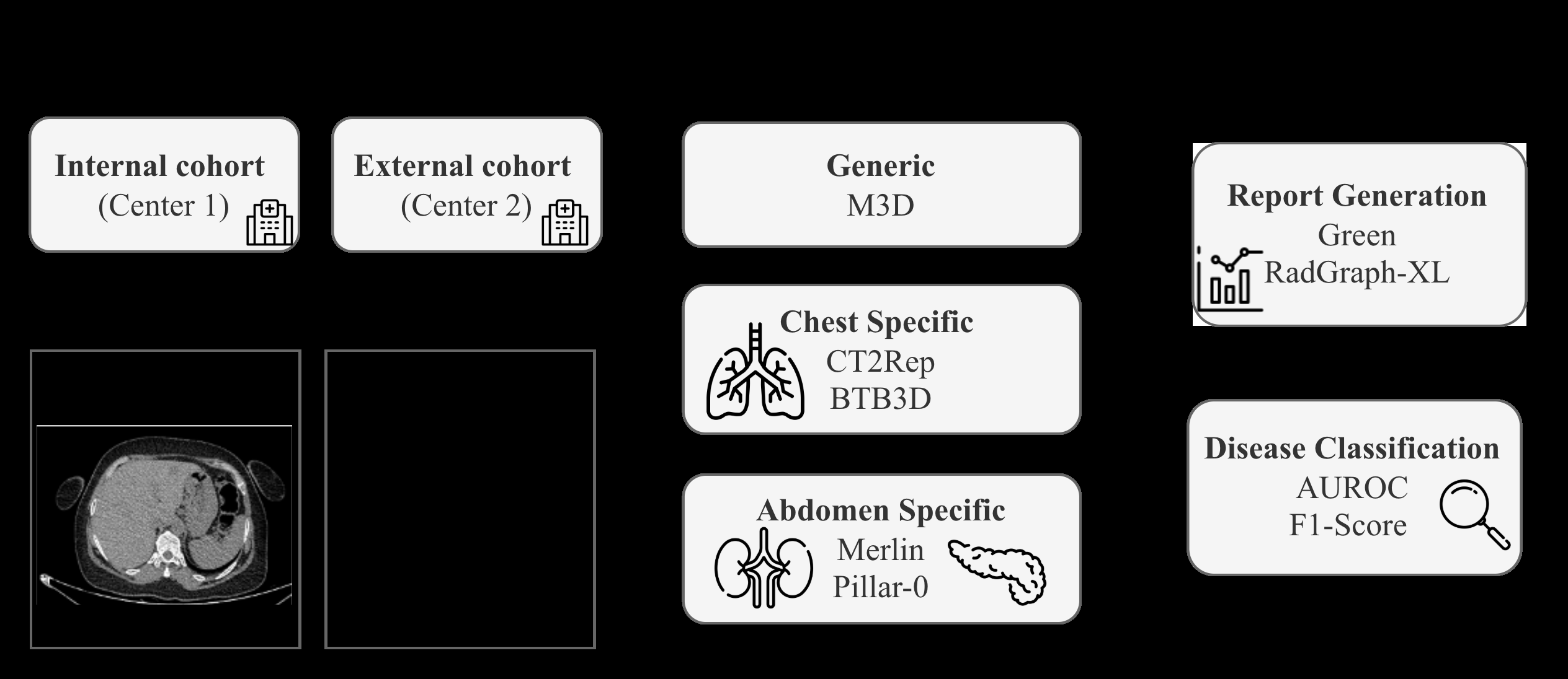 A Multi-Center Benchmark for Abdominal Disease Diagnosis and Report Generation from Non-Contrast CT